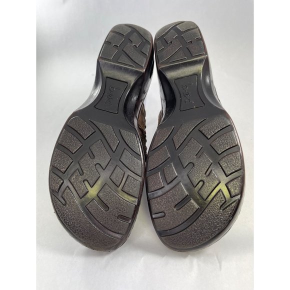 b.o.c born concept leather women's brown clogs mules size 10 pre-owned - Picture 10 of 15
